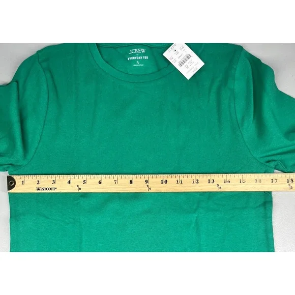 J Crew Long Sleeve Everyday Tee Womens Large Vibrant Jade T Shirt Basic Stretch - Picture 6 of 8